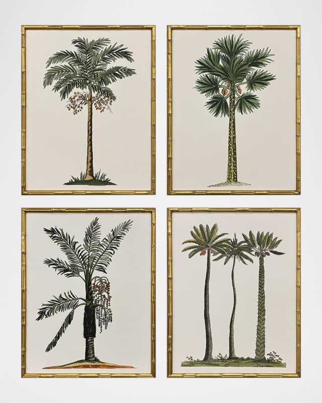 "Contemporary Palm II" Framed Giclees, Set of 4